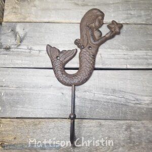 Mermaid Towel Coat Hat Key Rack Hook Nautical Themed